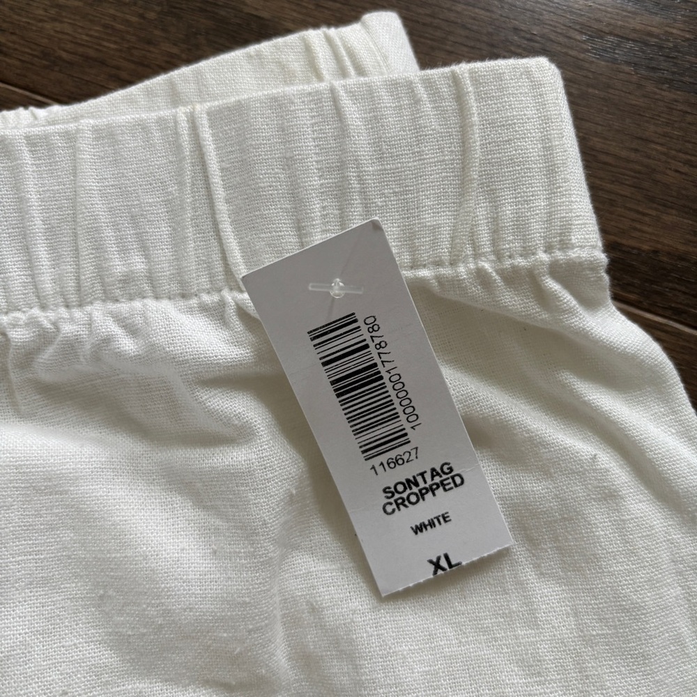 Aritzia Sontag Linen Cropped Pant Babaton The Group Pants XL NEW NWT - Picture 4 of 13
